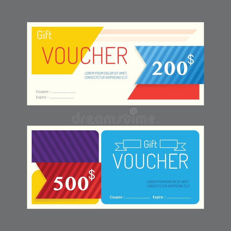 Vector Gift Voucher Coupon Template Design. Paper Label