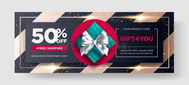 Promo code. Vector Gift Voucher with Coupon Code. Premium eGift Card  Background for E-commerce, Stock Vector, Vector And Low Budget Royalty Free  Image. Pic. ESY-058614205   agefotostock