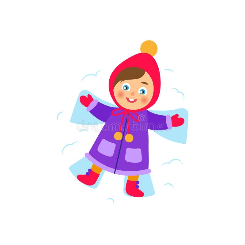 Download Vector Girl Lying In The Snow Making Snow Angel Stock ...