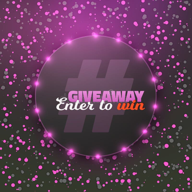 Vector Giveaway Button. Button with Confetti Stock Vector