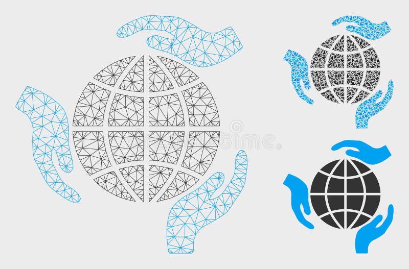 Vector global Mesh Wire Frame Model de la protección e icono del mosaico del triángulo ilustración del vector Vector global Mesh Wire Frame Model de la protección e icono del mosaico del triángulo ilustración del vector