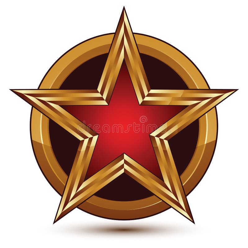 Vector glorious glossy design element, luxury 3d red star stock illustration
