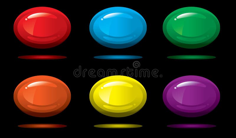 Vector glossy 3-d oval royalty free illustration
