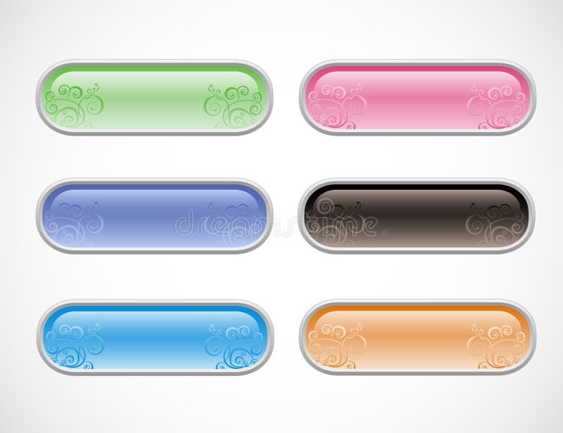 Vector glossy buttons vector illustration