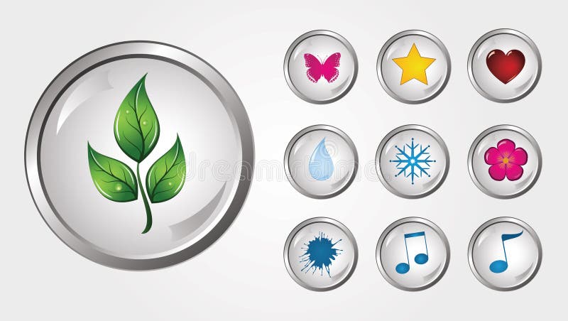Vector glossy buttons vector illustration