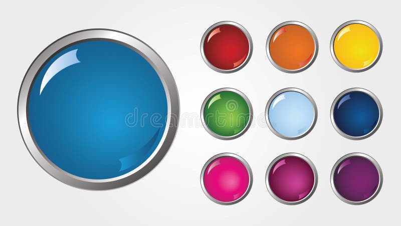 Vector glossy buttons vector illustration