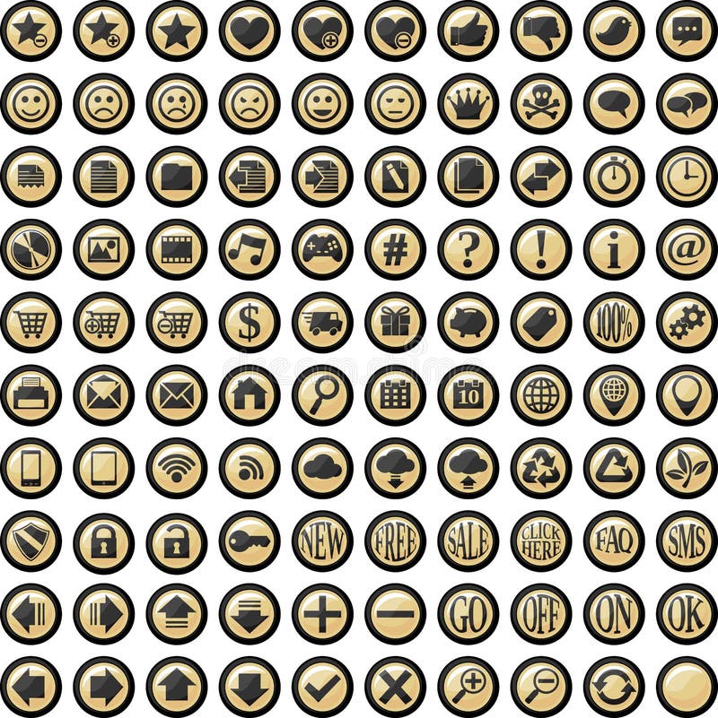 Vector glossy buttons set royalty free illustration