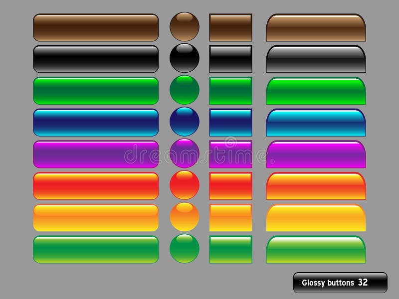 Vector glossy buttons for web design royalty free illustration