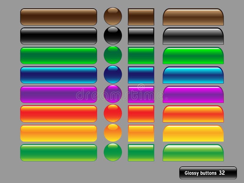 Vector glossy buttons for web design