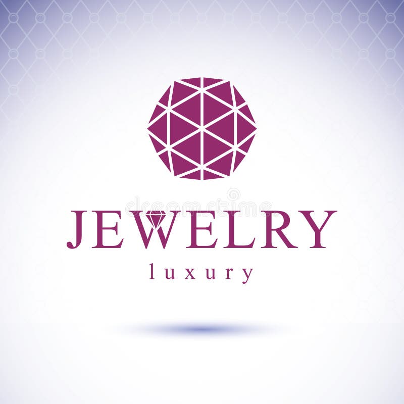 Vector glossy gemstone design element. Luxury diamond emblem, il vector illustration