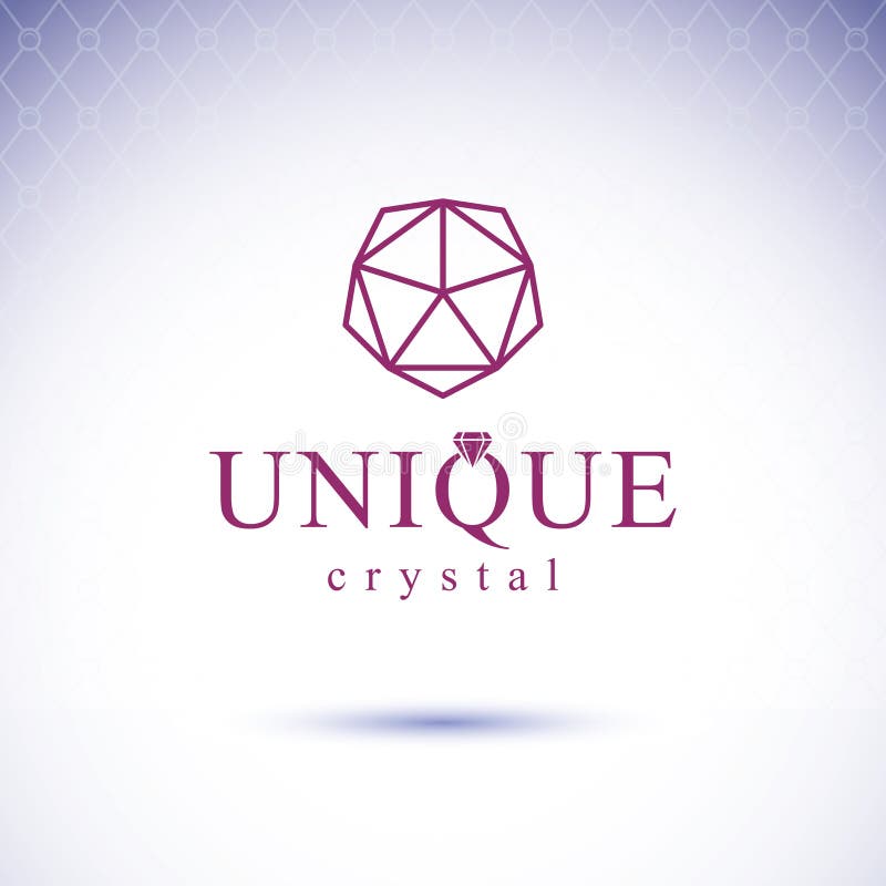 Vector glossy gemstone design element. Luxury diamond emblem, il stock illustration