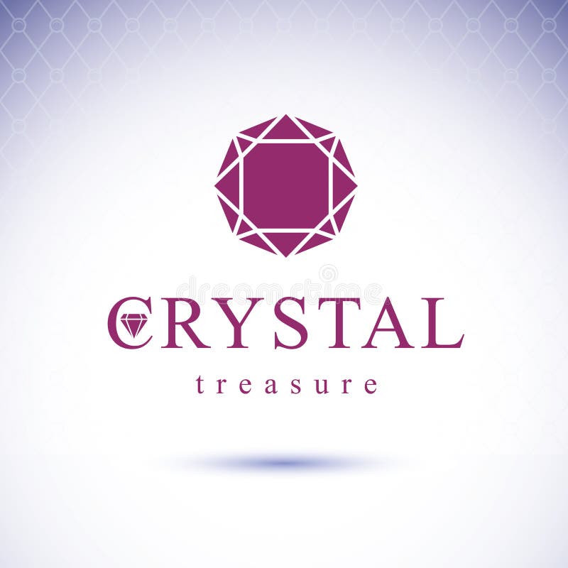 Vector glossy gemstone design element. Luxury diamond emblem, il royalty free illustration