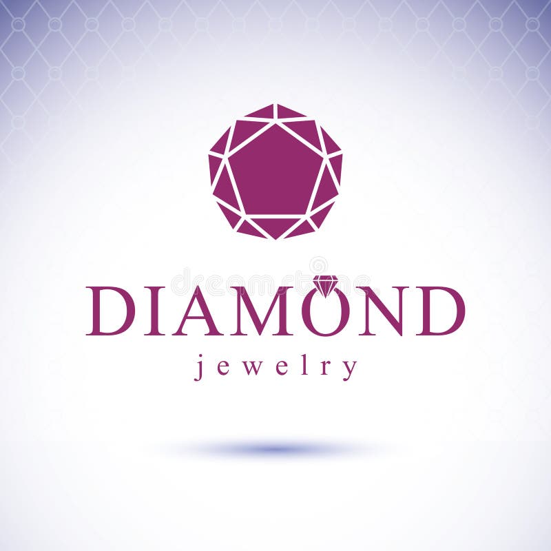 Vector glossy gemstone design element. Luxury diamond emblem, il stock illustration