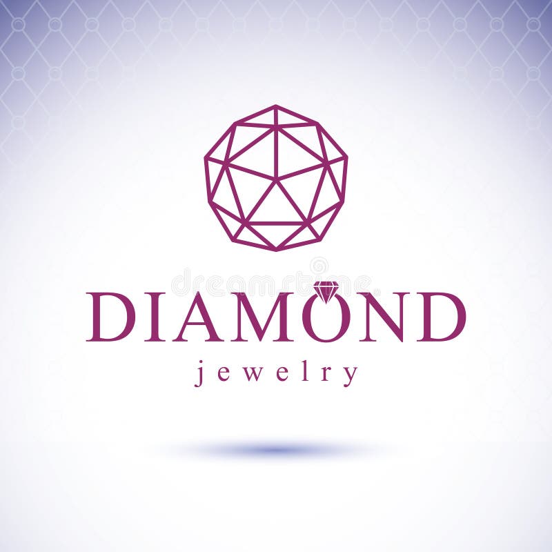 Vector glossy gemstone design element. Luxury diamond emblem, il vector illustration