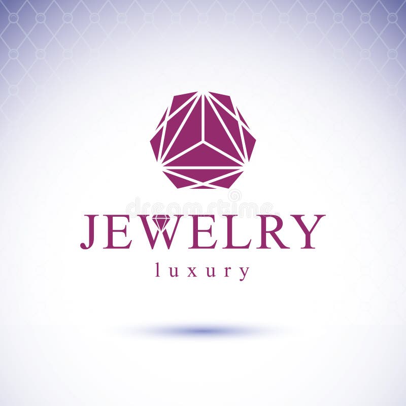 Vector glossy gemstone design element. Luxury diamond emblem, il royalty free illustration