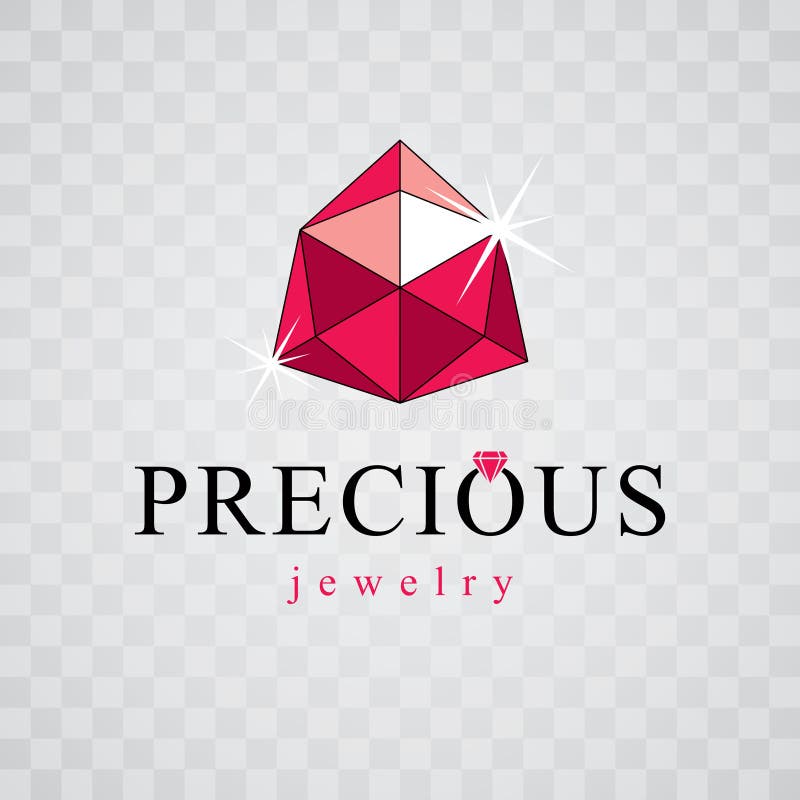 Vector glossy red ruby. Luxury diamond sign emblem. stock illustration