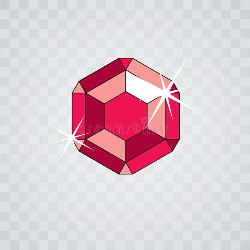 Vector glossy red ruby symbol. Luxury diamond icon, illustration vector illustration