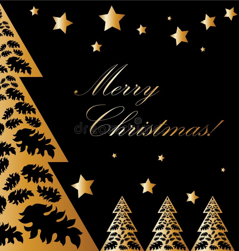 Vector Gold and black xmas card