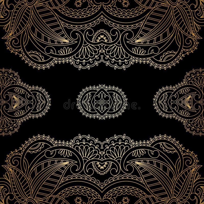 Vector gold ornament. stock vector. Illustration of dark - 35858615
