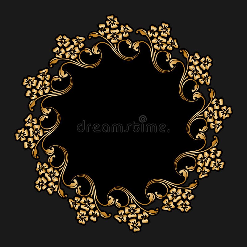 Vector gold round ornament.