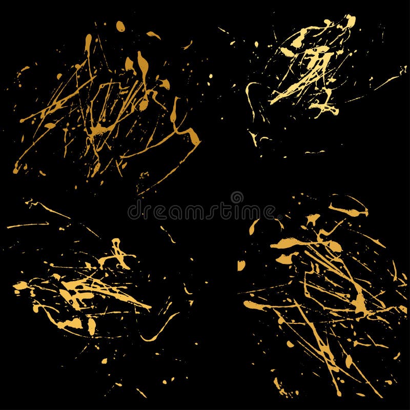Black And Gold Splatter Wallpaper - Draw-meta