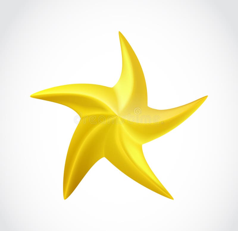 Vector gold swirl star isolated stock illustration