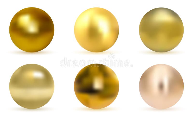 Vector golden ball. Realistic gold sphere. royalty free illustration