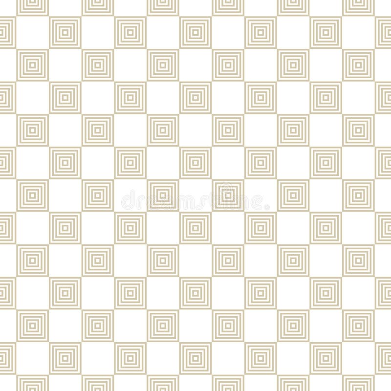 Vector golden checkered geometric seamless pattern with small linear squares vector illustration