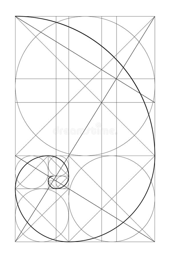 Vector Golden Relationship Template. Golden Spiral, Golden Ratio ...