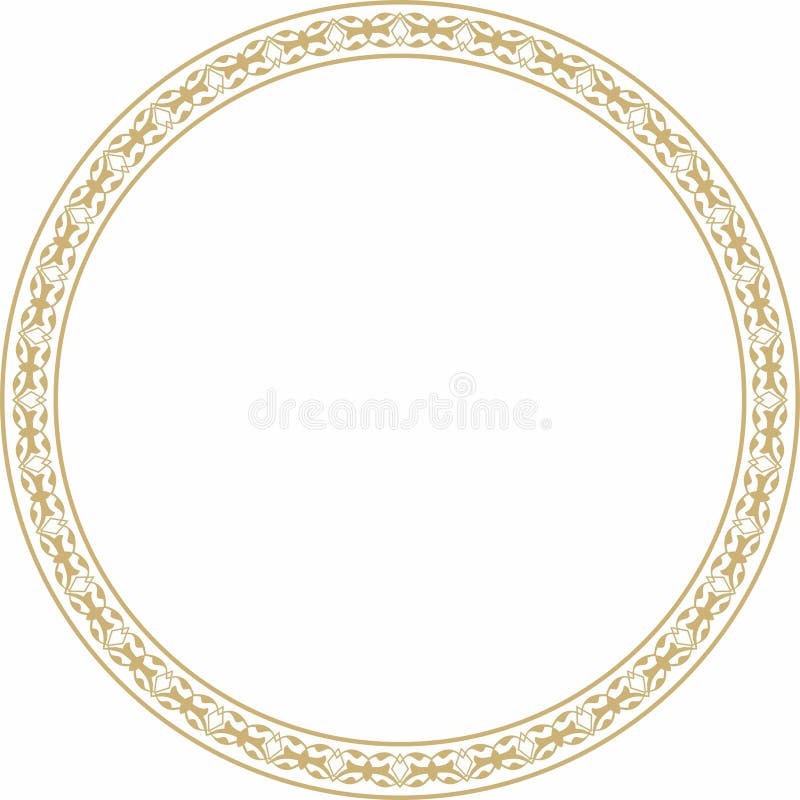 Vector golden round Turkish ornament. royalty free illustration