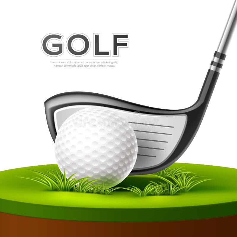 Vector golftoernooi van de poster golfclub en bal