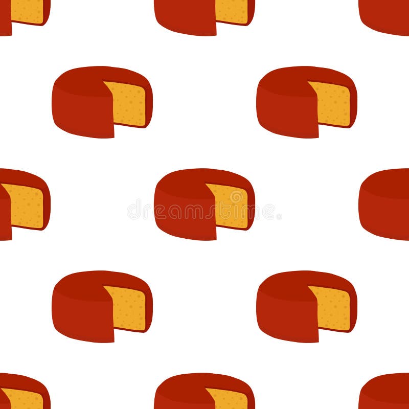 Vector Gouda Cheese Seamless Pattern. Slice, Chunk in Cartoon Flat ...