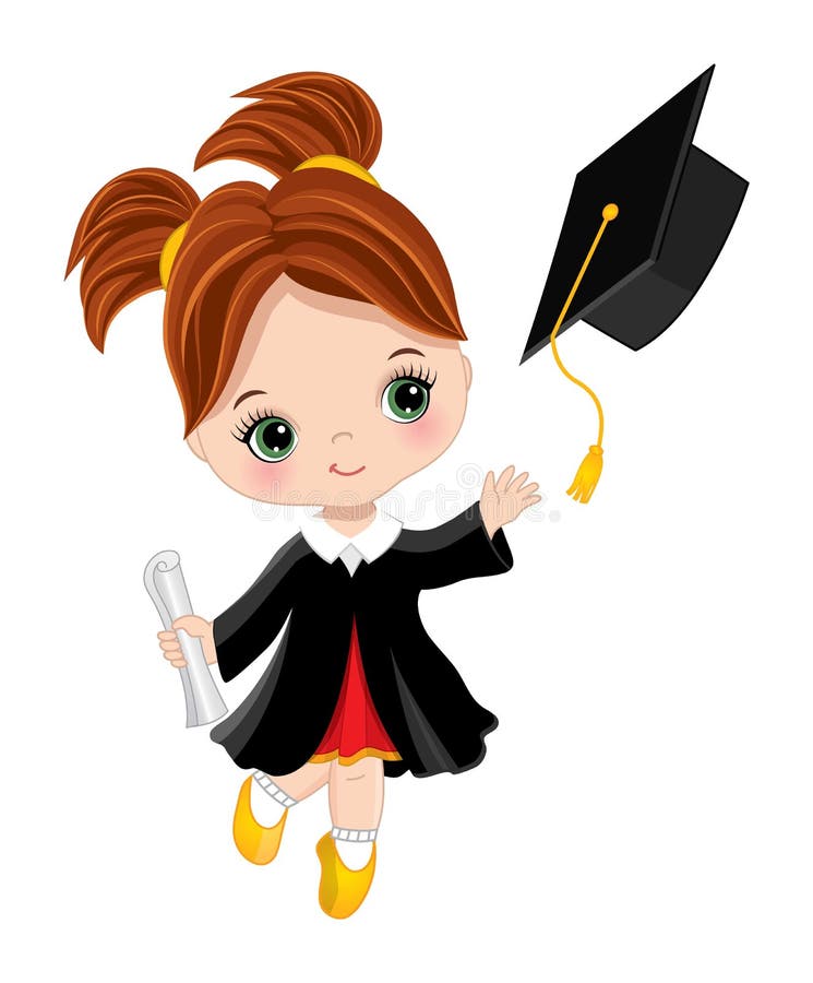 Cartoon Girl Graduation Cap Diploma Stock Illustrations – 1,878 Cartoon ...