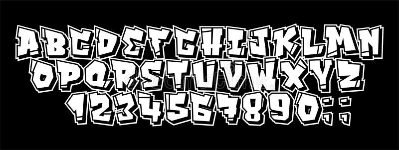 Vector graffiti and hip hop font 90s style.