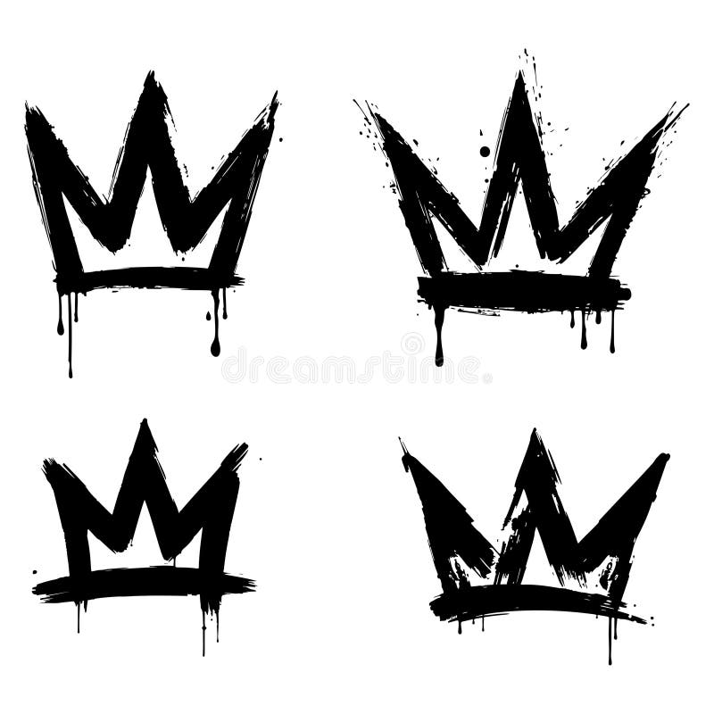 Graffiti Spray Paint Crown Set stock illustration