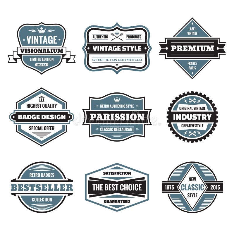 Vector Graphic Badges Collection. Original Vintage Badges Stock Vector ...