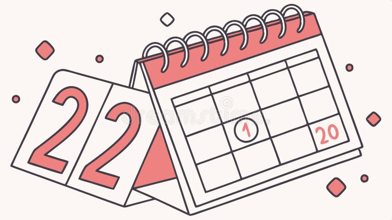Calendar date marked 22, special day reminder and event notification vector design Generative AI vector illustration