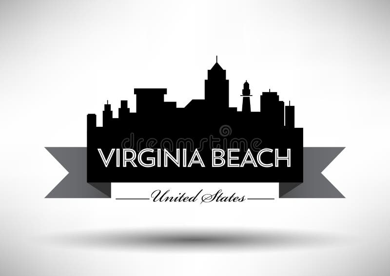 Vector Graphic Design of Virginia Beach City Skyline Stock Vector Illustration of trendy