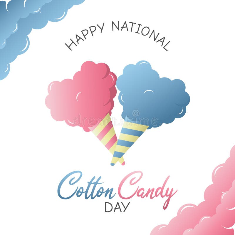 National Cotton Candy Day Vector Stock Vector Illustration of event