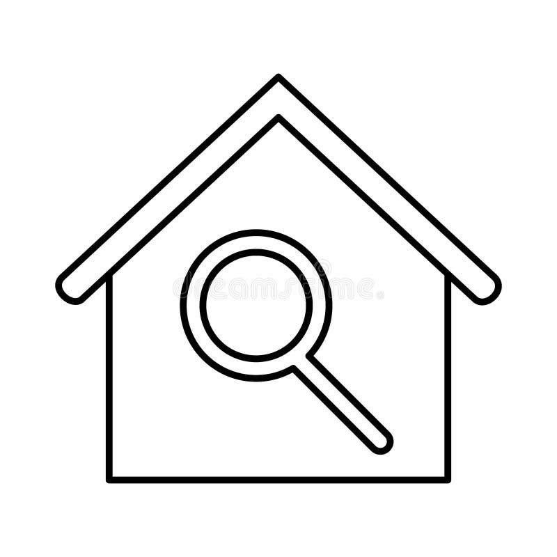 Vector Graphic of House Search Line Style Simple Illustration