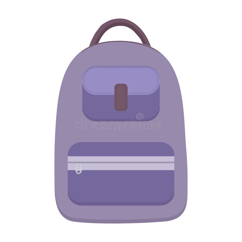 Vector Graphic Illustration with Purple School Backpack Stock Vector