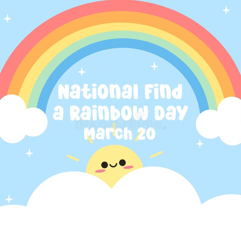 Vector Graphic of National Find a Rainbow Day Ideal for National Find a