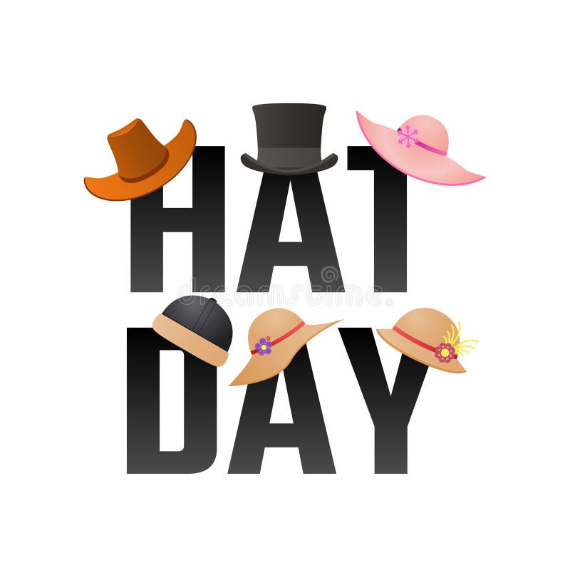 Vector Graphic of National Hat Day Stock Vector Illustration of label