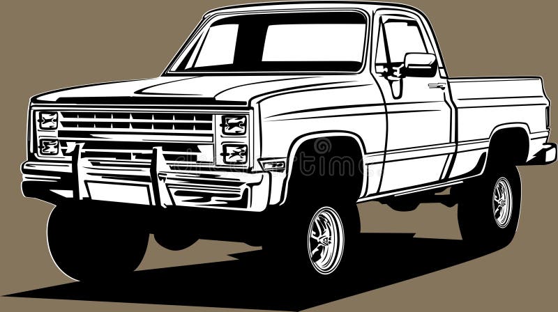 Free 93 Chevy Truck Silhouette Svg SVG PNG EPS DXF File.