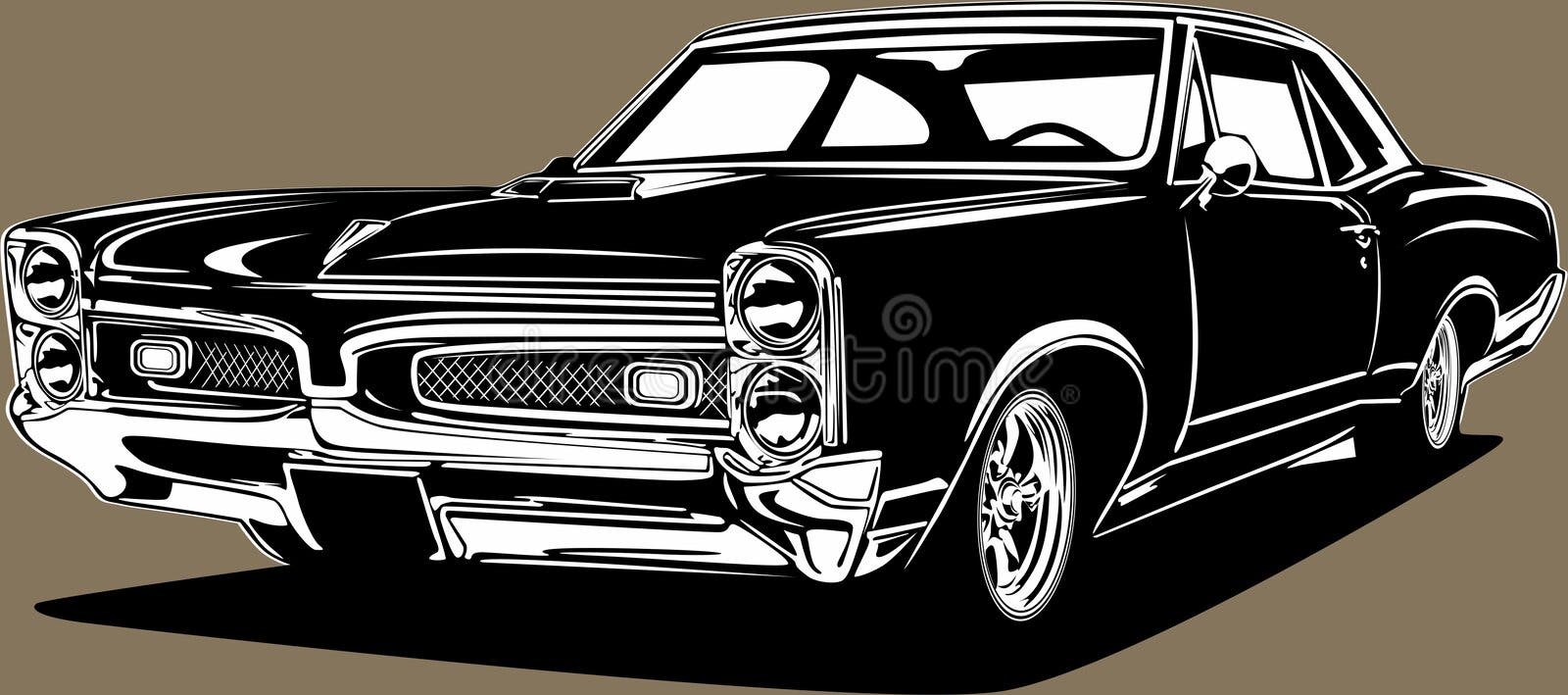 Cars Outline Clipart-Classic Car silhouette icon on white background vector