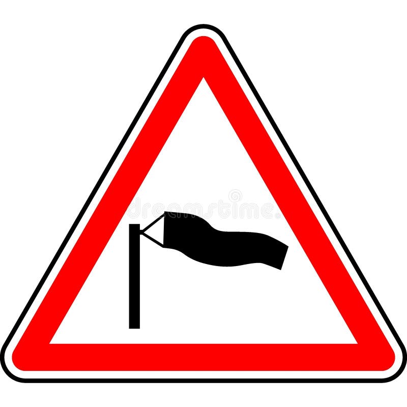 Vector Graphic of a Uk Side Winds Road Sign. it Consists of a Depiction ...