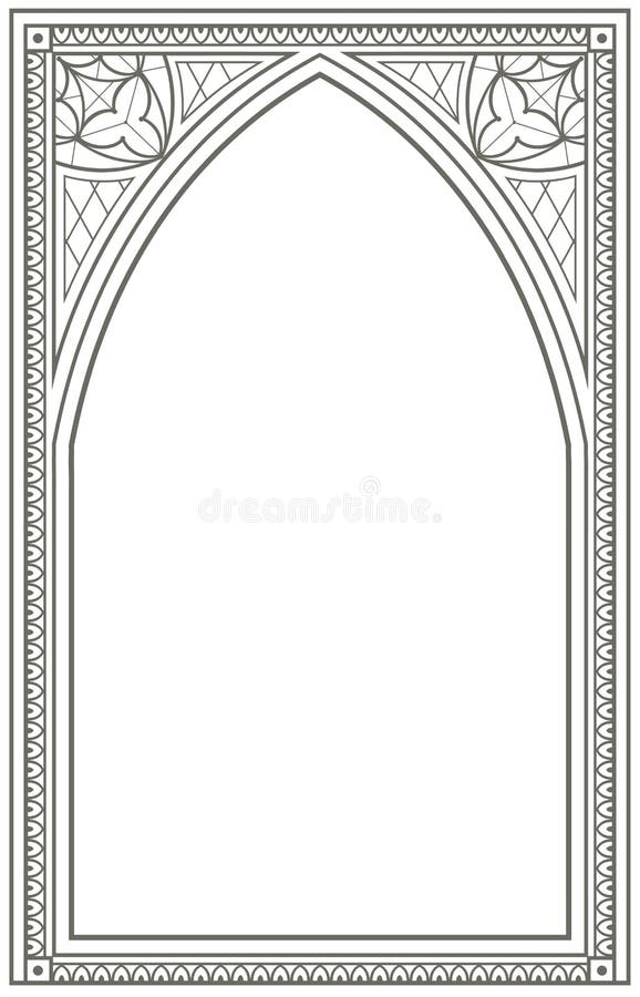 Vintage gothic background with arch outline drawing