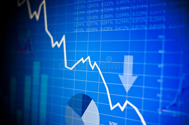 Vector illustrations of graphs and business elements on a monitor. Vector illustrations of graphs and business elements on a monitor