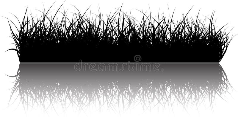 Vector grass background with reflections in the water. Backdrop simple landscape vectors
