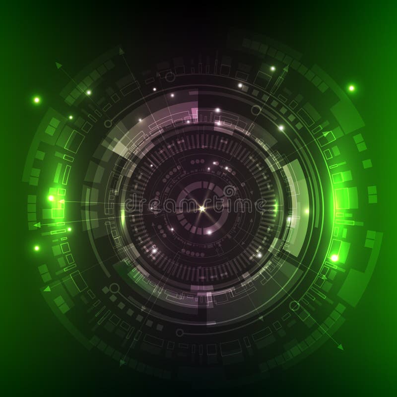Vector Green Abstract Sci-fi Background Stock Illustration